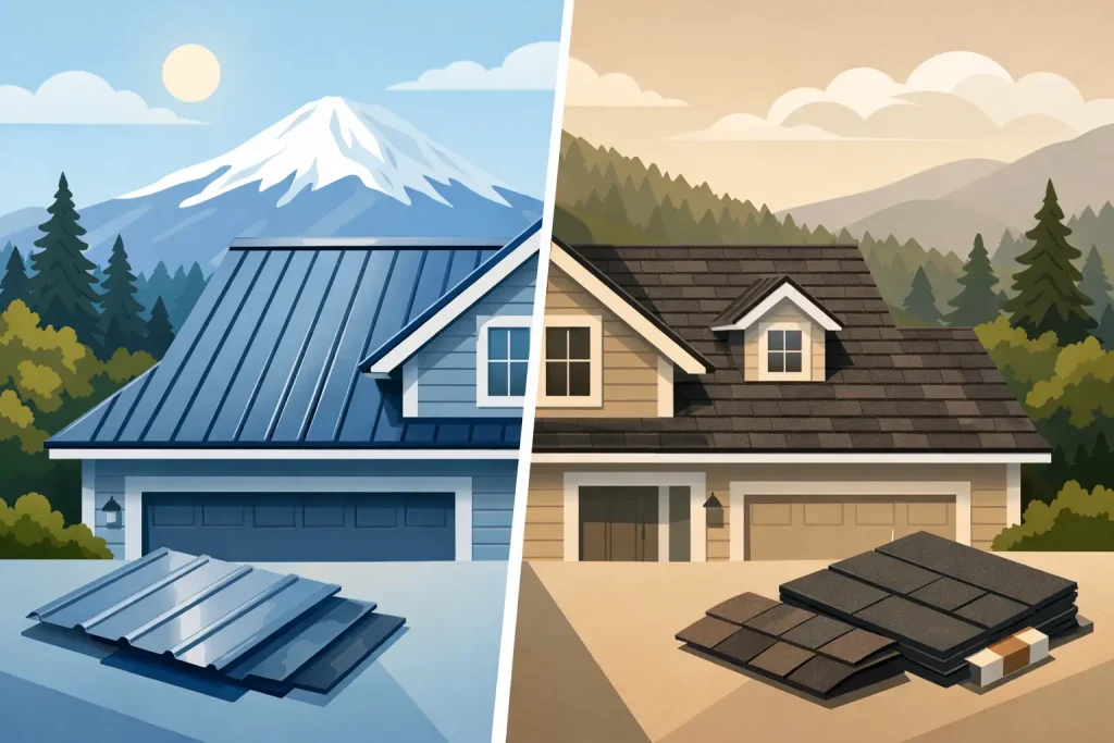 Metal Roof vs Asphalt Shingles for Oregon Homes